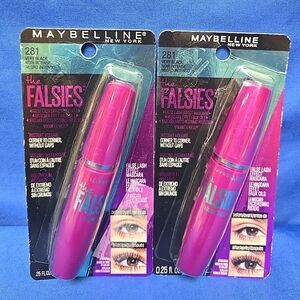 2pc Lot Maybelline #281 Very Black The Falsies False Lash Effect Mascara